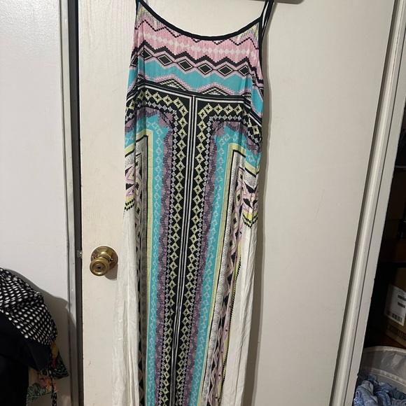 Blue and‎ Black Spaghetti Strap Sundress Maxi - Picture 1 of 4